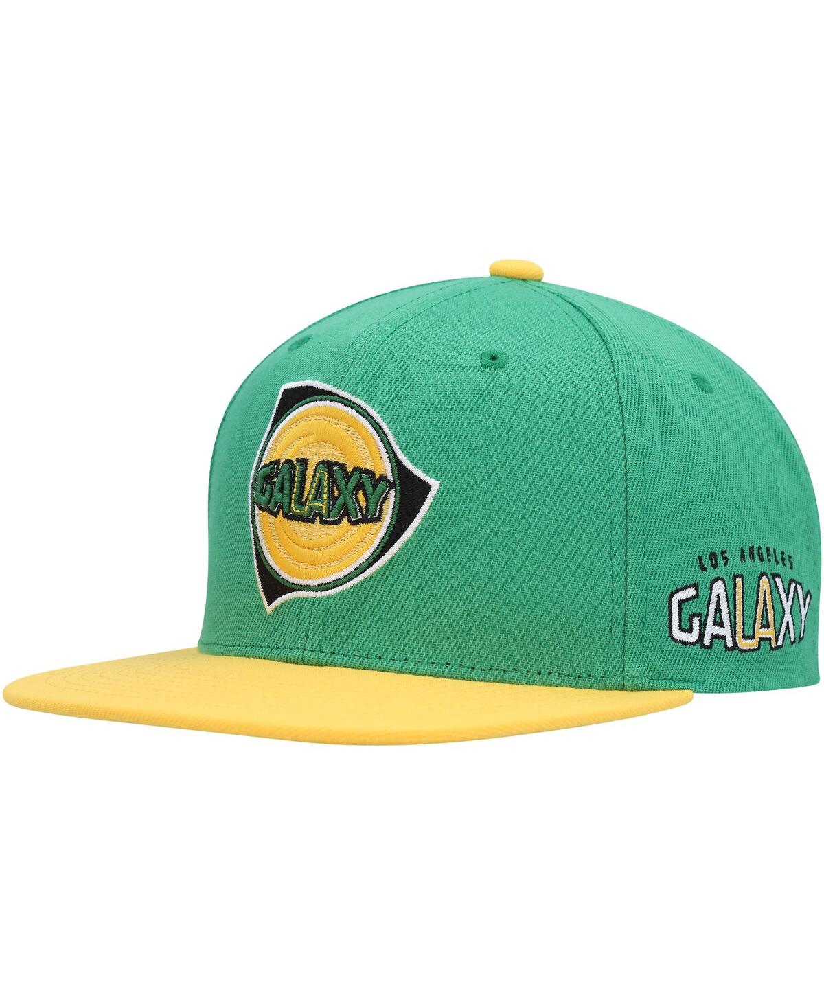 Shop Mitchell & Ness Men's  Green La Galaxy Throwback Logo Snapback Hat