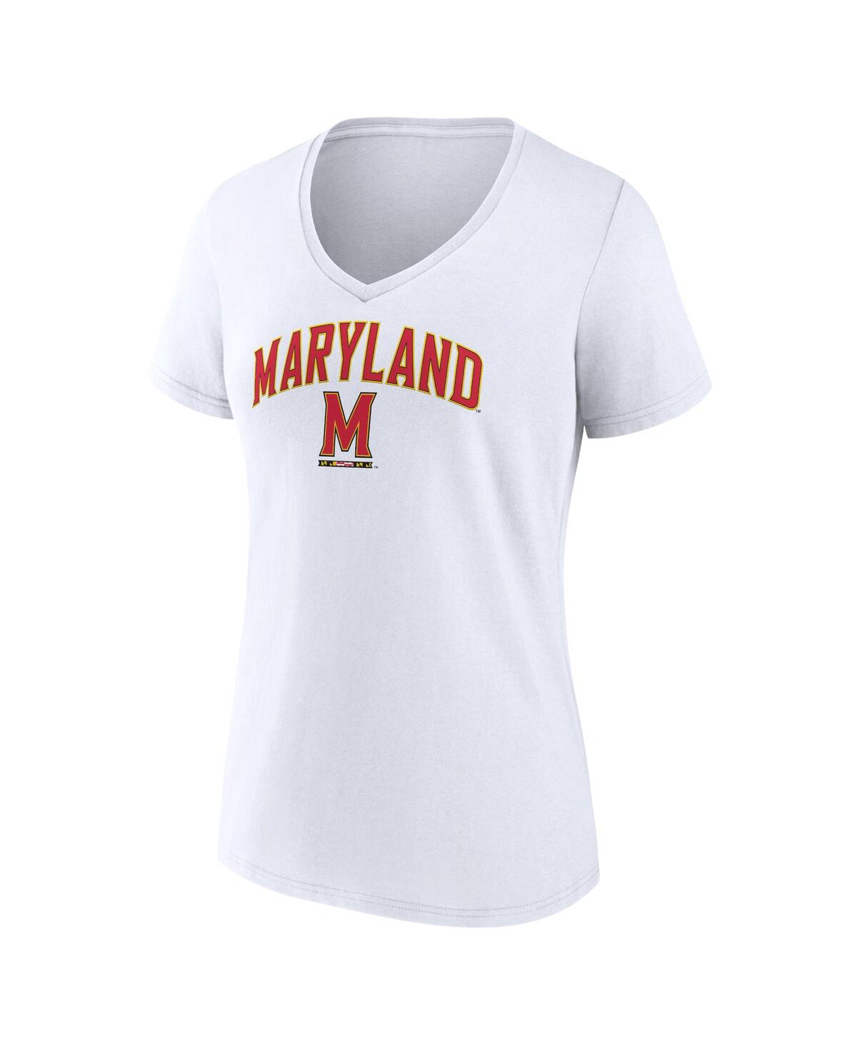 Women's FanaticsMaryland Terrapins Evergreen Campus V-Neck T-shirt - White