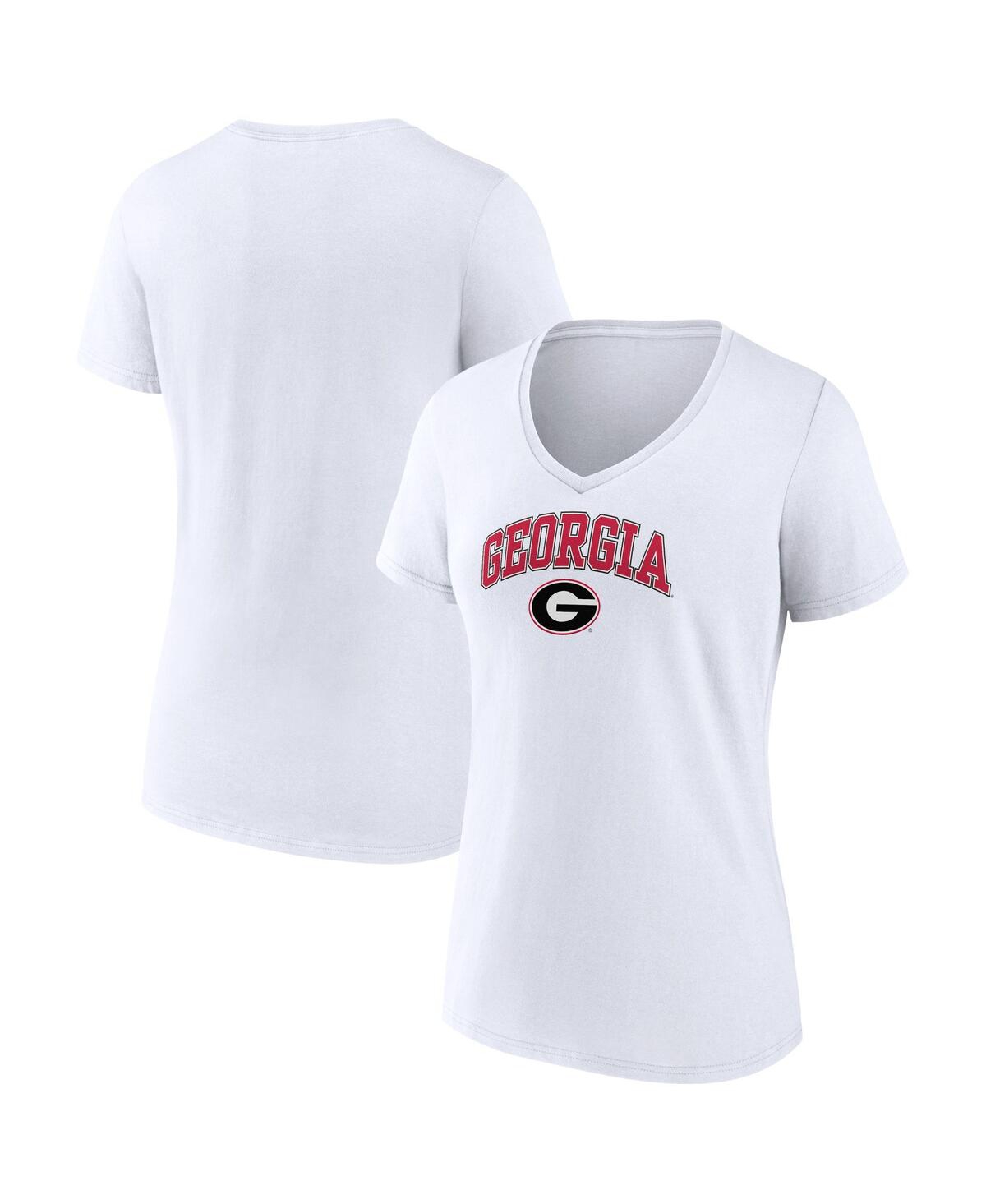 Fanatics Women's  White Georgia Bulldogs Evergreen Campus V-neck T-shirt