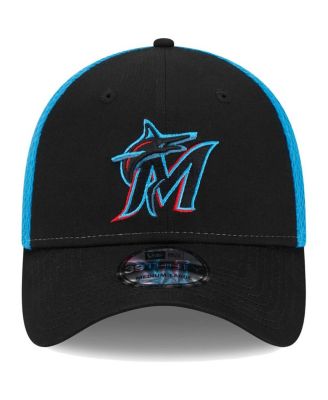 Men's Black Miami Marlins Team Neo 39THIRTY Flex Hat