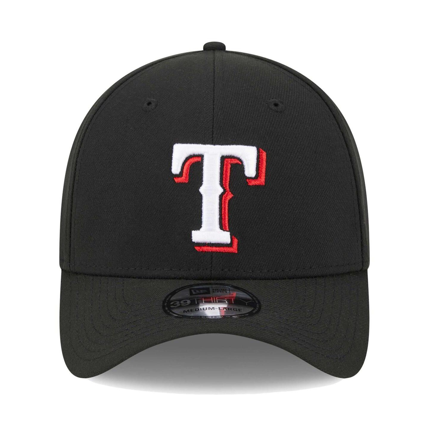 Мужская кепка New Era Black Texas Rangers Logo 39THIRTY Flex Hat — фото 3