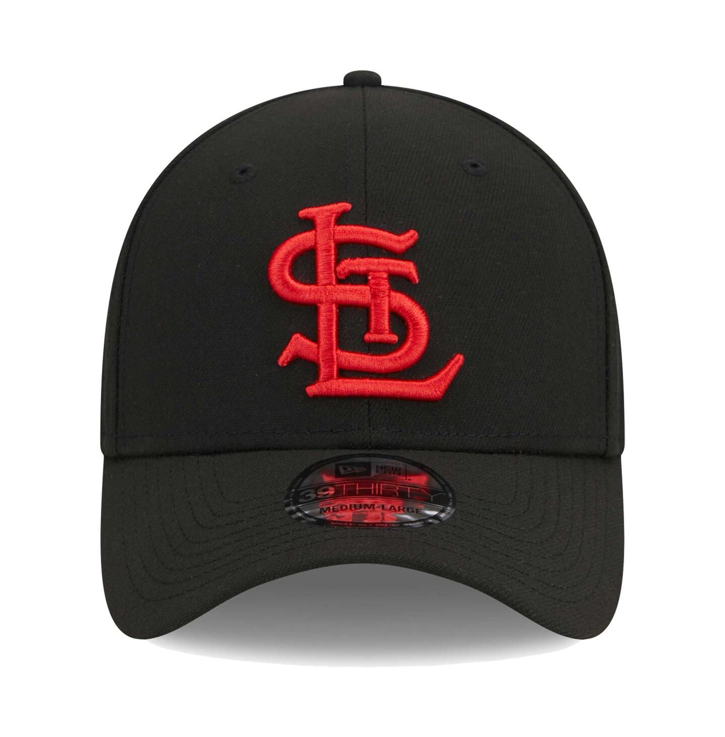 Мужская кепка New Era Black St. Louis Cardinals Logo 39THIRTY Flex Hat — фото 3