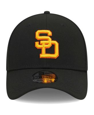 Men's Black San Diego Padres Logo 39THIRTY Flex Hat