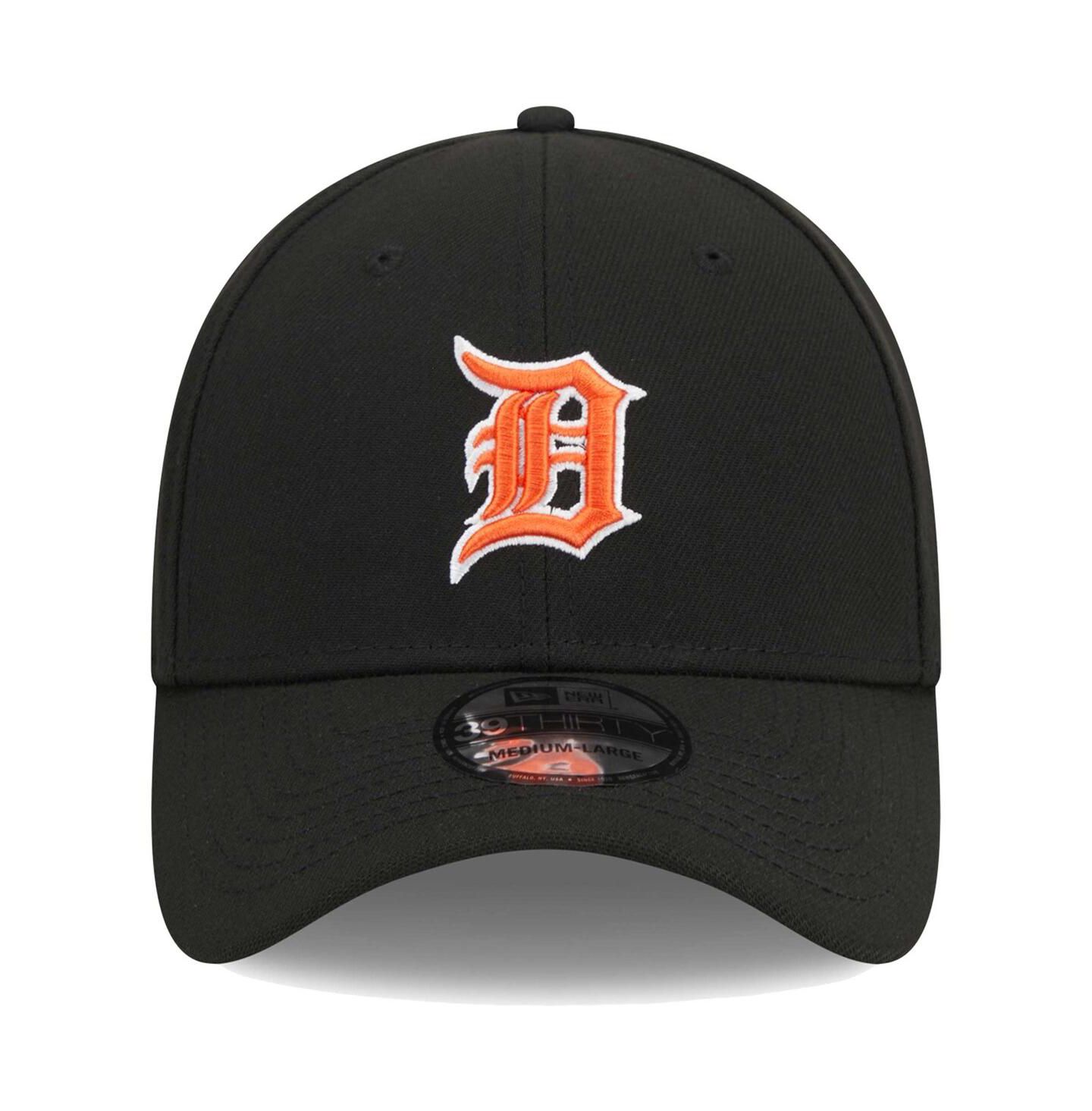 Мужская кепка New Era Black Detroit Tigers Logo 39THIRTY Flex Hat — фото 3