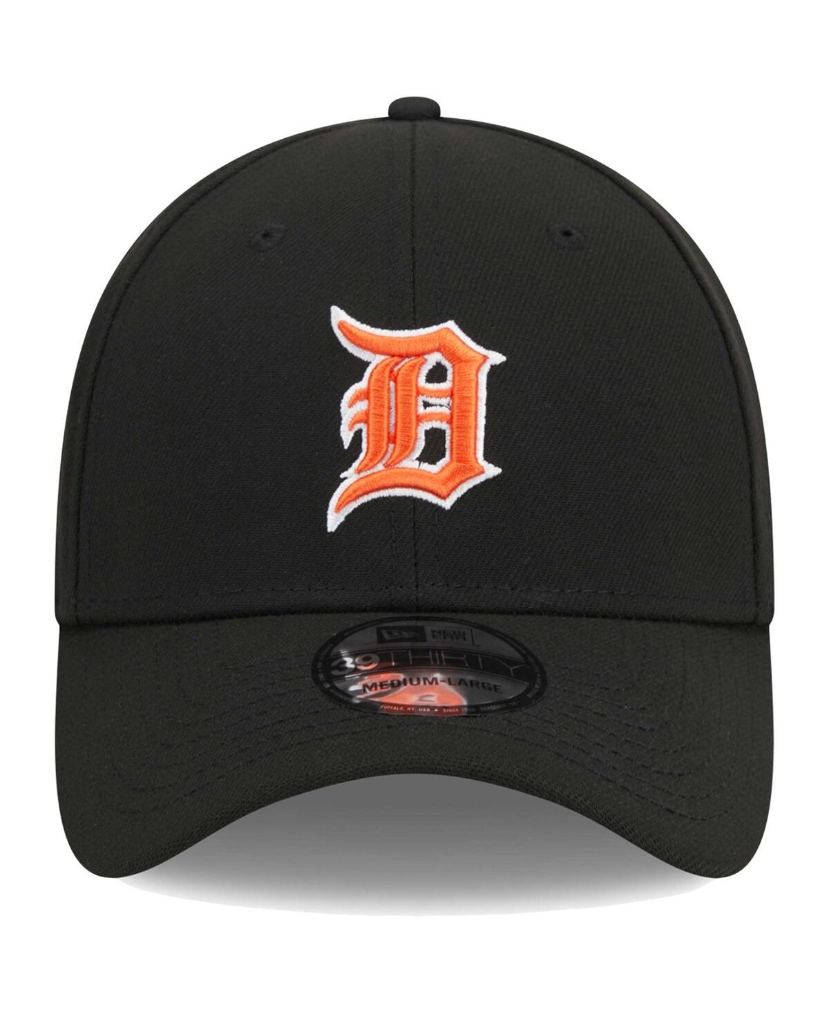 New Era Men's  Black Detroit Tigers Logo 39thirty Flex Hat In Black