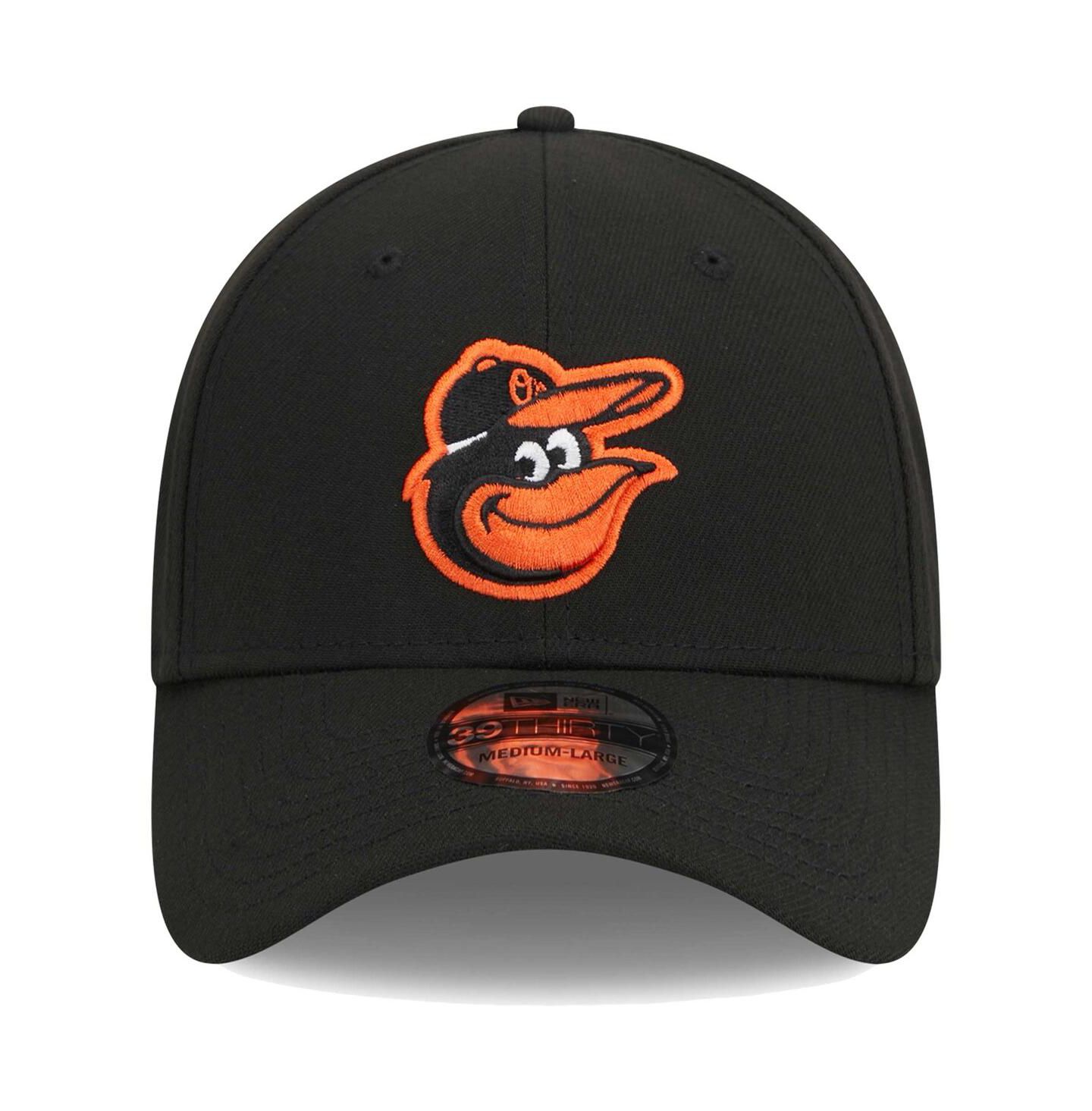 Мужская кепка New Era Black Baltimore Orioles Logo 39THIRTY Flex Hat — фото 3