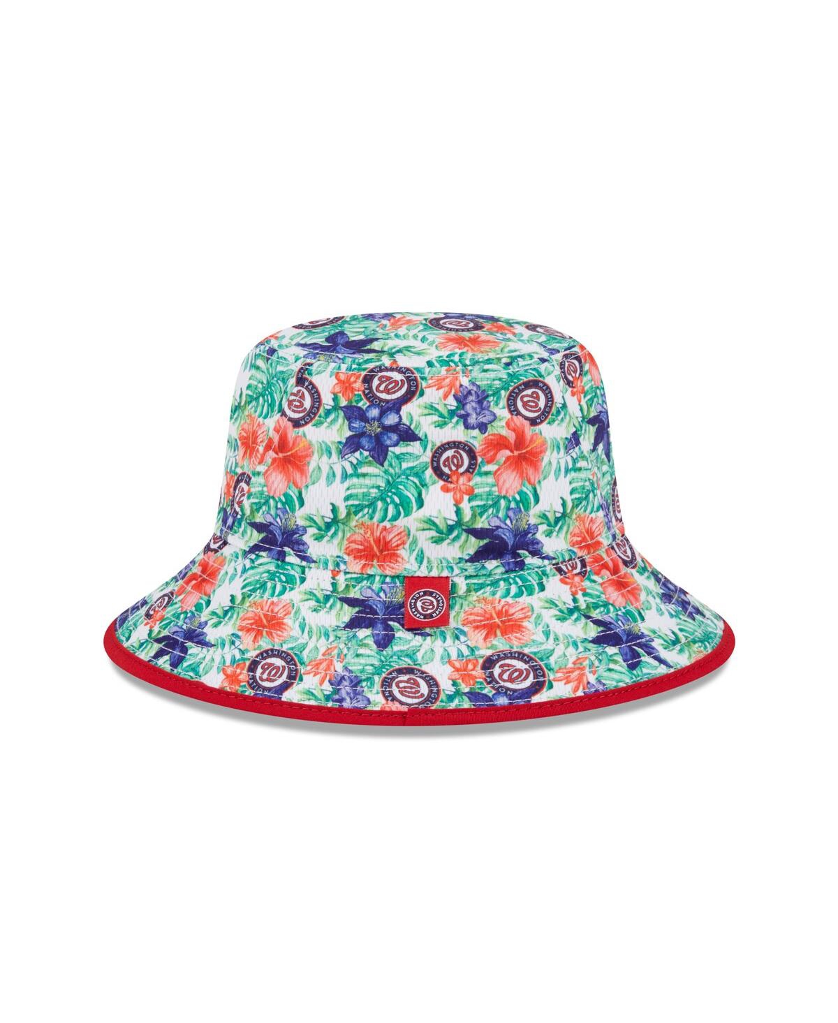 Shop New Era Men's  Washington Nationals Tropic Floral Bucket Hat In Red