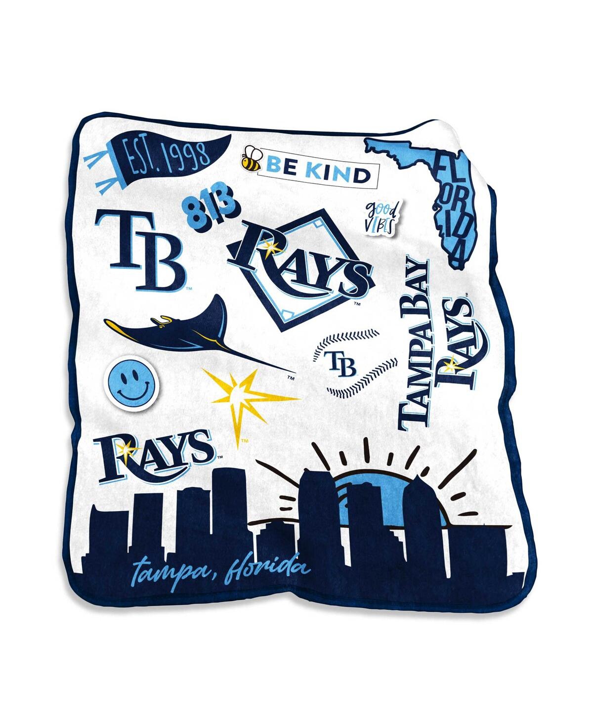 Logo Brands Tampa Bay Rays 50'' X 60'' Native Raschel Plush Throw Blanket In Multi