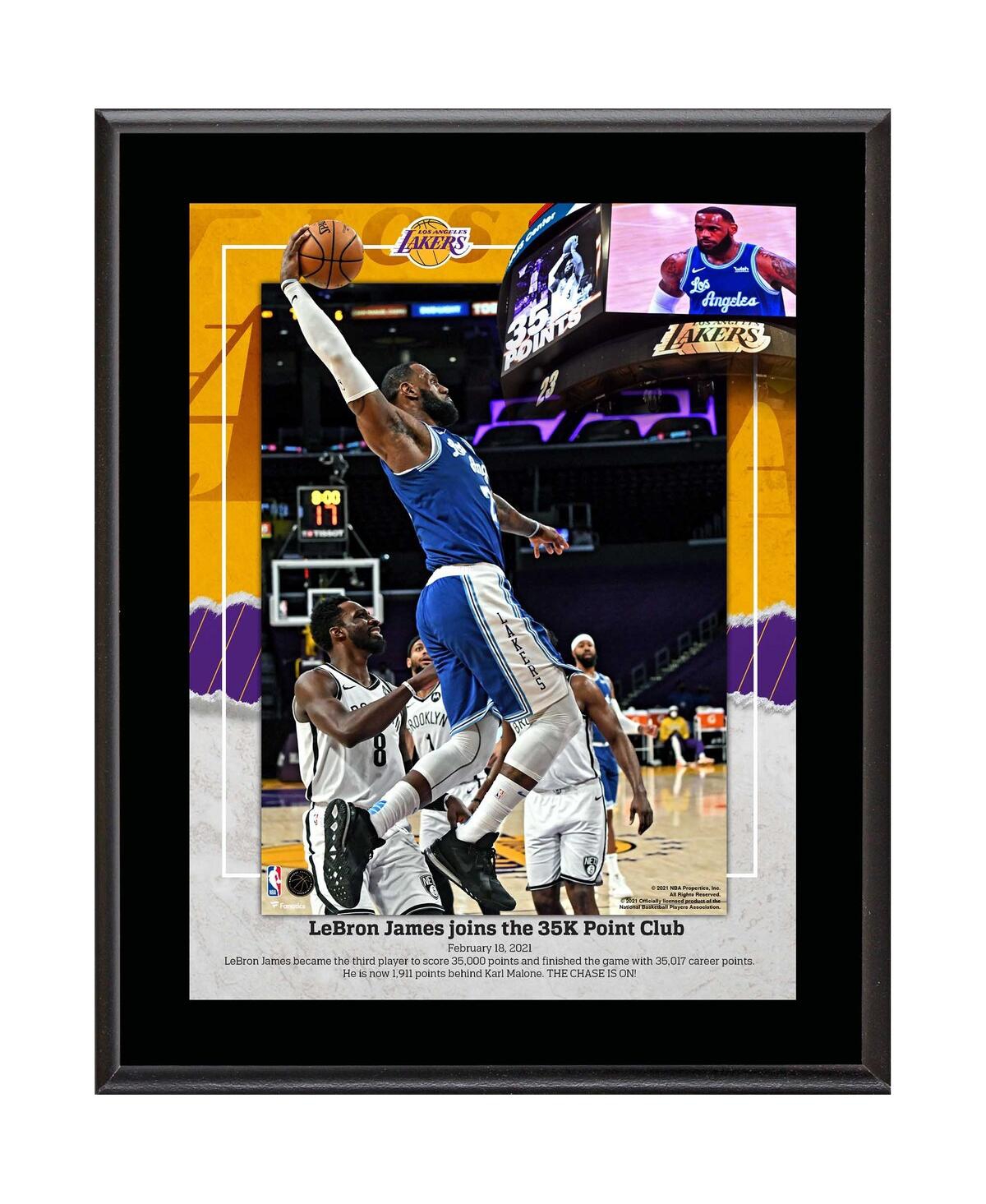 Fanatics Lebron James Los Angeles Lakers 10.5" X 13" 3rd Player In Nba History To Score 35000 Points Sublimat In Black