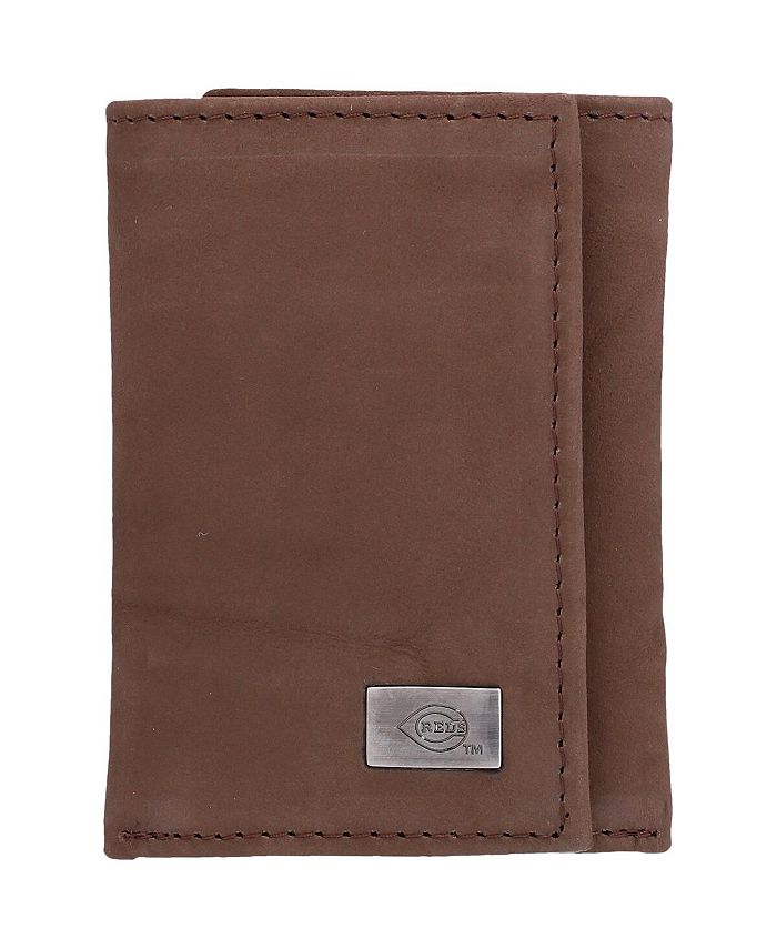 Eagles Wings Men's Cincinnati Reds Leather Trifold Wallet with Concho
