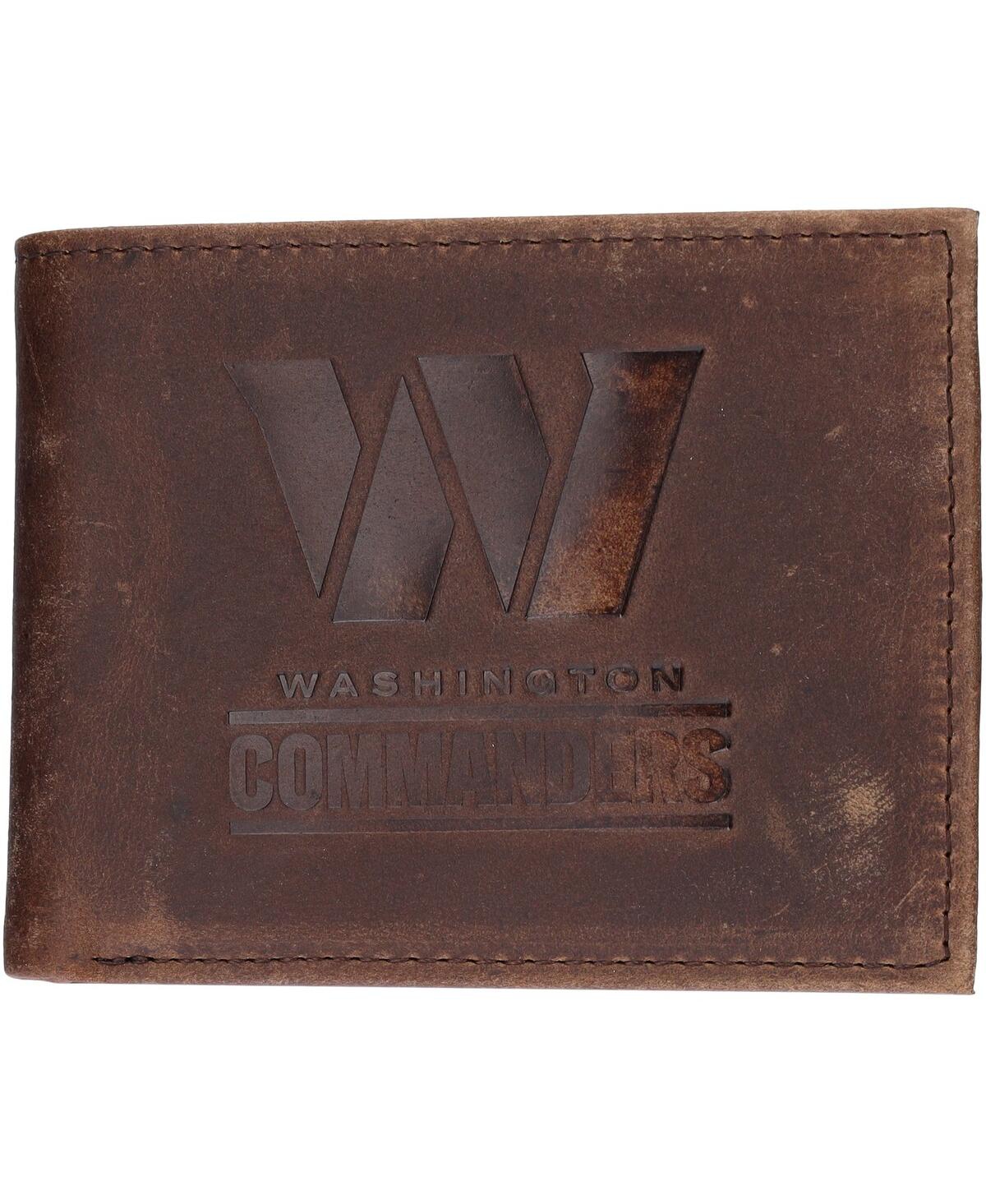 Men's Brown Washington Commanders Bifold Leather Wallet - Brown