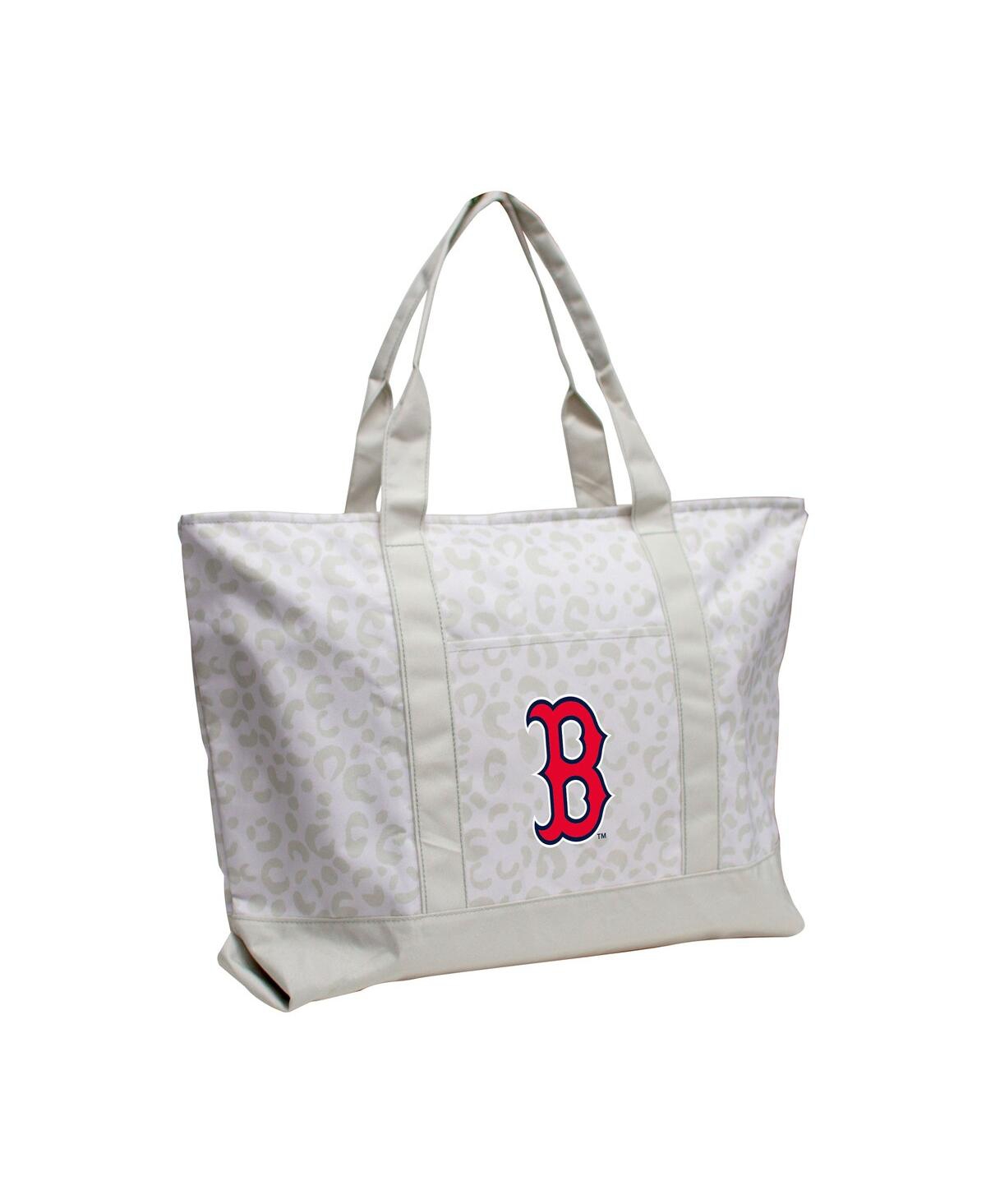Logo Brands Women's Boston Red Sox Leopard Pattern Tote In White