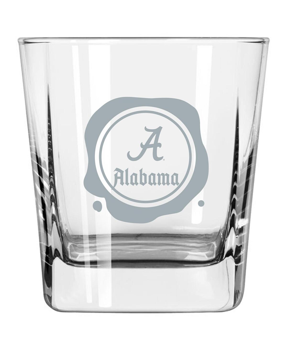Logo Brands Alabama Crimson Tide 14 oz Frost Stamp Old Fashioned Glass In Clear