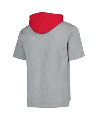 Men's Heather Gray St. Louis Cardinals Postgame Short Sleeve Pullover Hoodie