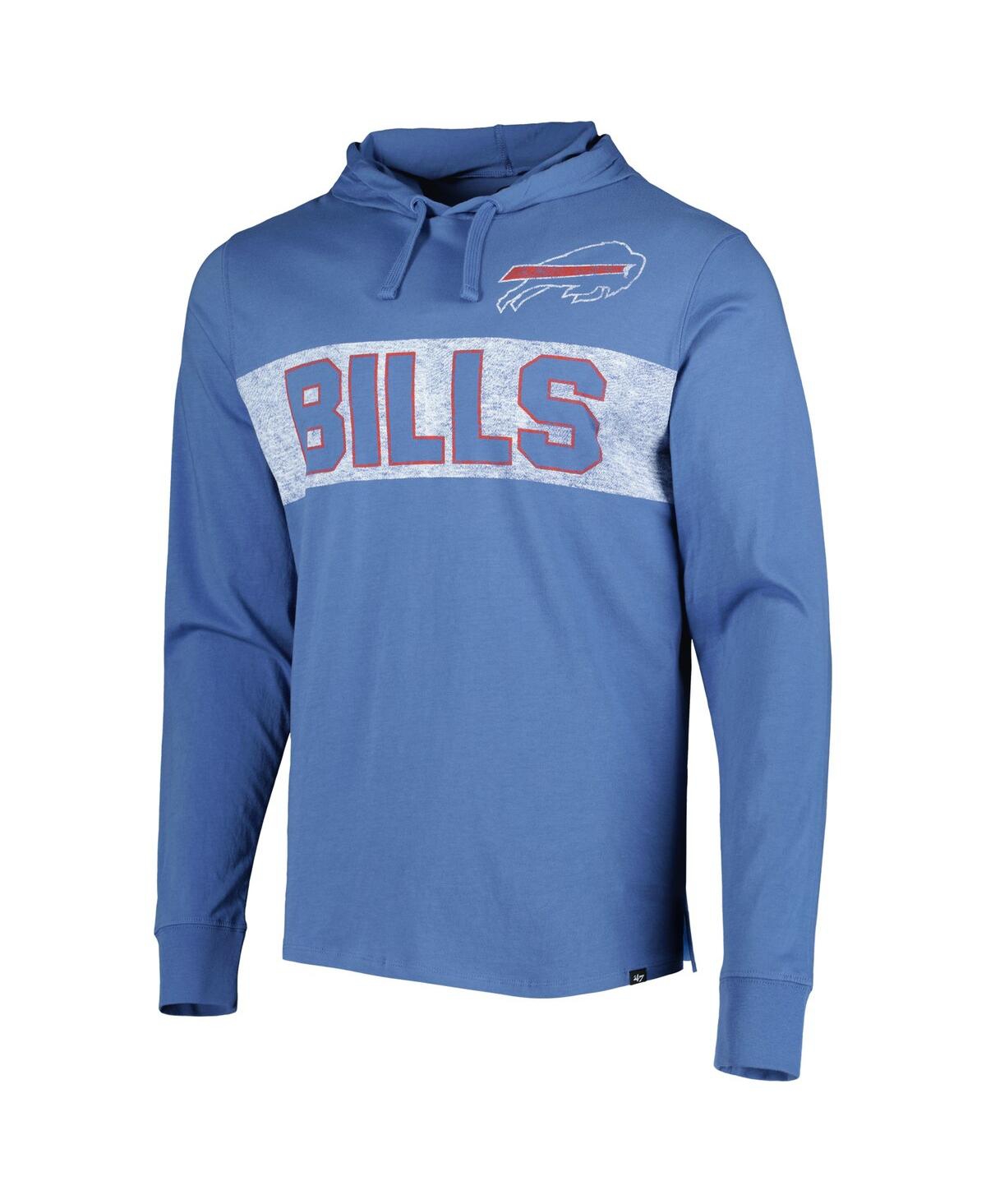 Shop 47 Brand Men's ' Royal Buffalo Bills Field Franklin Hooded Long Sleeve T-shirt