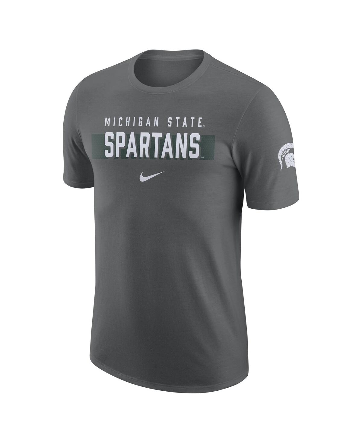 Shop Nike Men's  Gray Michigan State Spartans Campus Gametime T-shirt