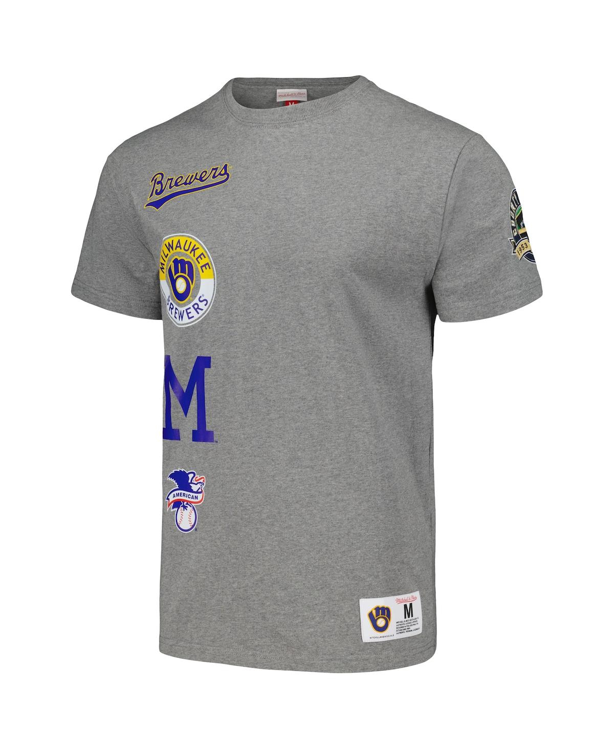 Mitchell & Ness Men's  Heather Gray Milwaukee Brewers Cooperstown Collection City Collection T-shirt In Heather Gray