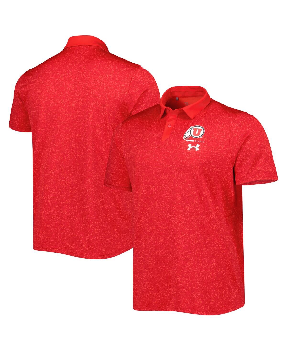 Shop Under Armour Men's  Red Utah Utes Static Performance Polo Shirt