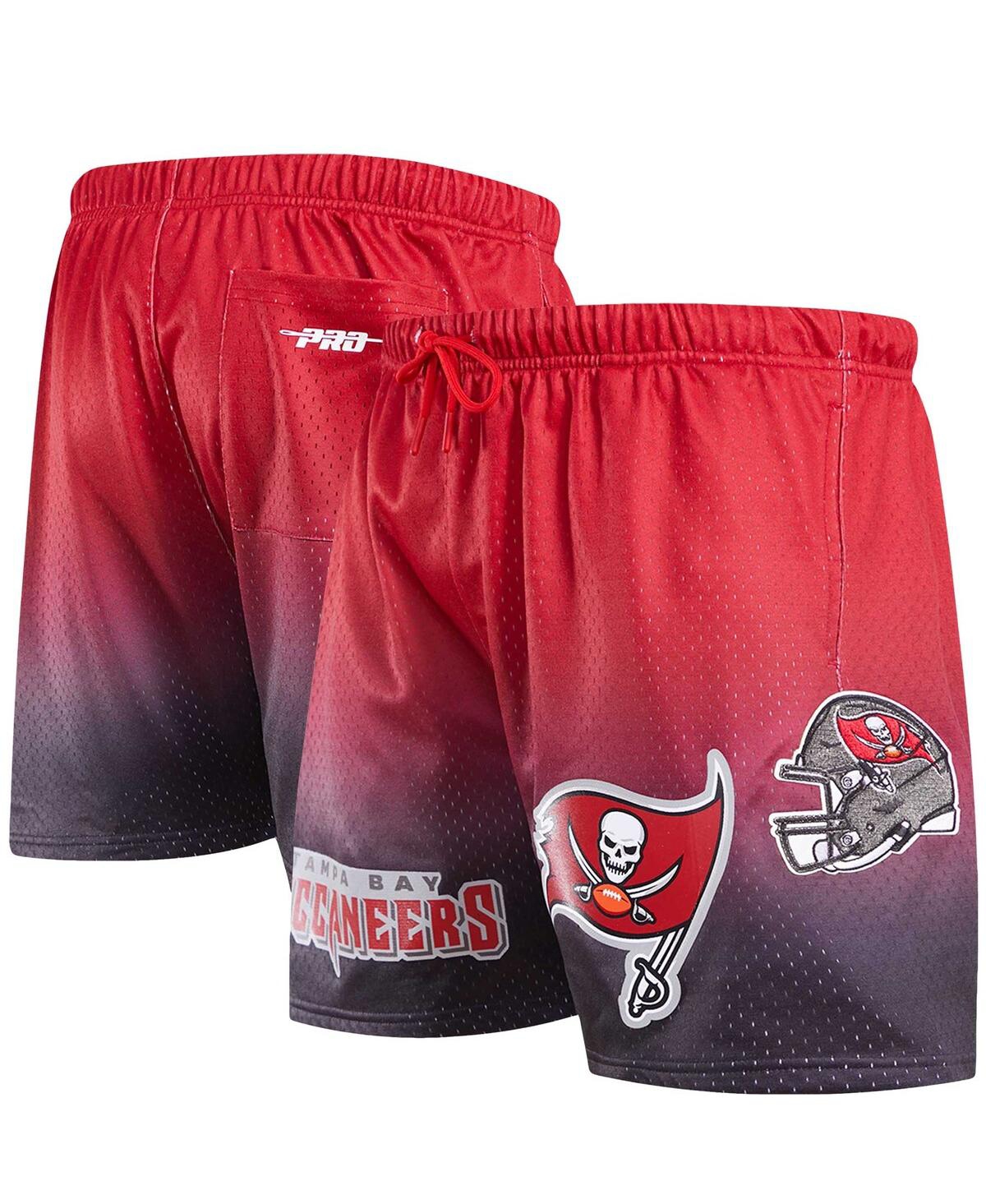 Pro Standard Men's  Black, Red Tampa Bay Buccaneers Ombre Mesh Shorts In Black,red