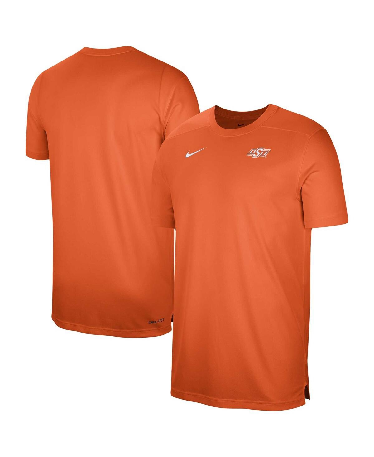 Shop Nike Men's  Orange Oklahoma State Cowboys Sideline Coaches Performance Top