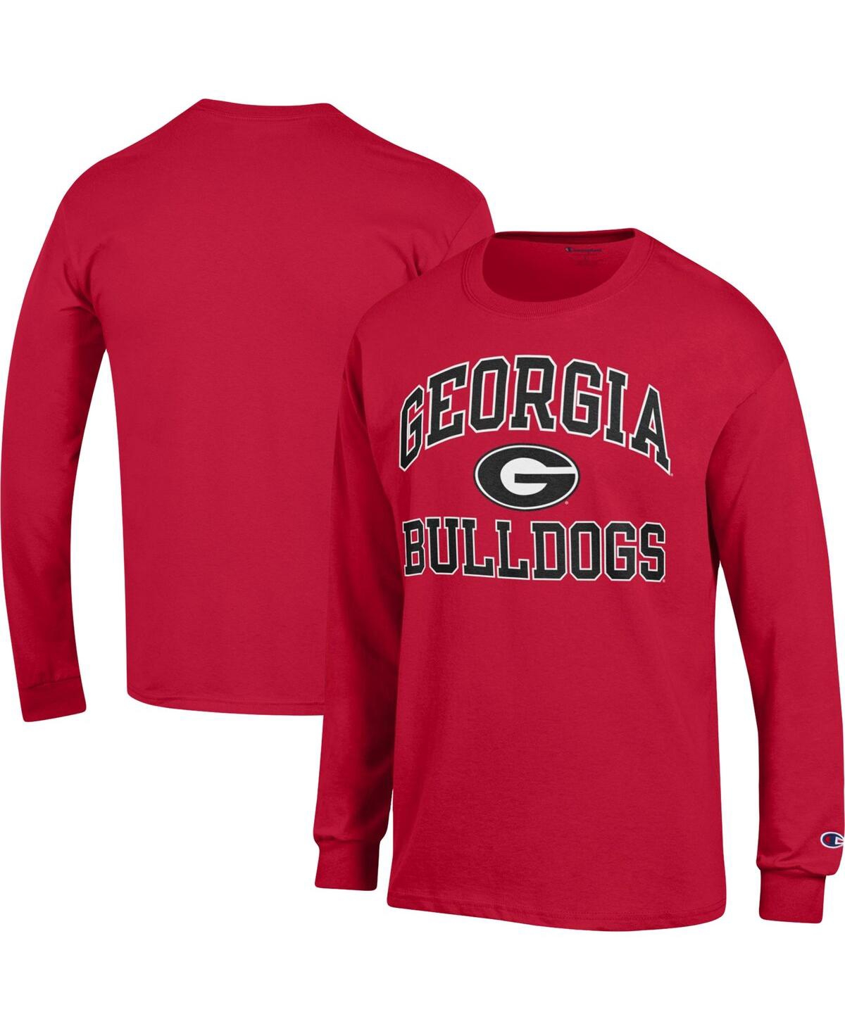 Shop Champion Men's  Red Georgia Bulldogs High Motor Long Sleeve T-shirt