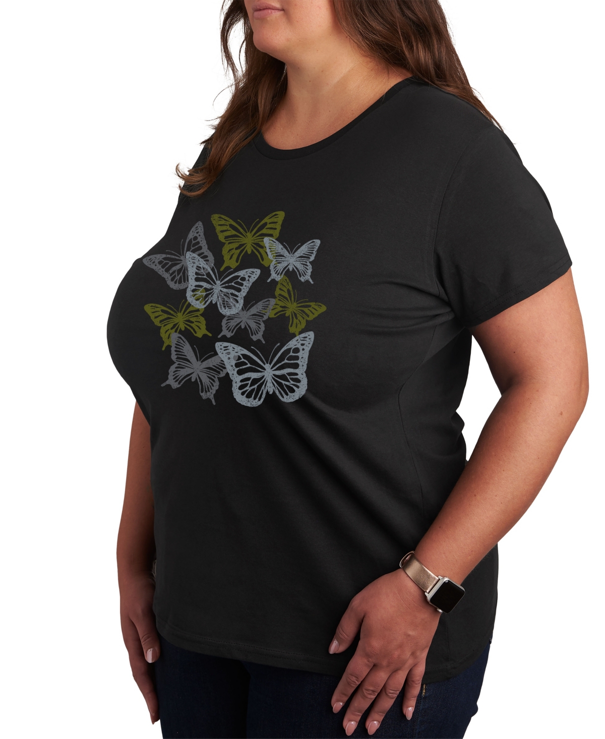 Hybrid Apparel Trendy Plus Size Butterfly Graphic T-shirt