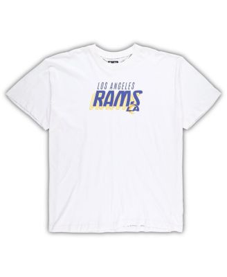 Men's White, Charcoal Los Angeles Rams Big and Tall T-shirt and Shorts Set