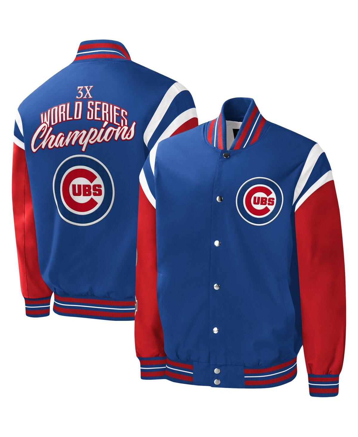 G-iii Sports By Carl Banks Royal Chicago Cubs Title Holder Full-snap Varsity Jacket In Royal