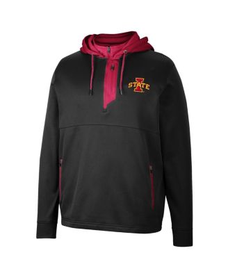 Men's Black Iowa State Cyclones Luge 3.0 Quarter-Zip Hoodie