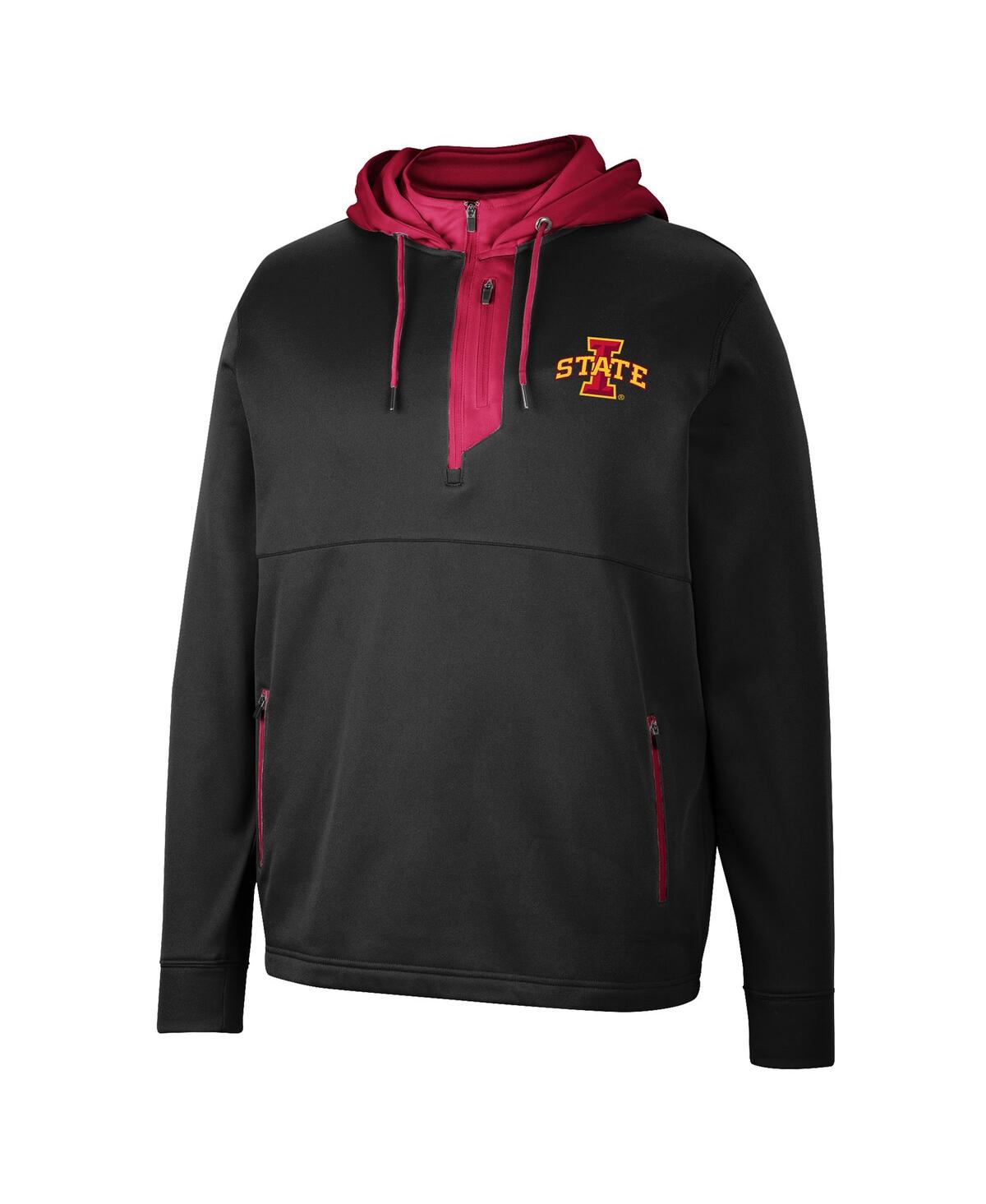 Shop Colosseum Men's  Black Iowa State Cyclones Luge 3.0 Quarter-zip Hoodie