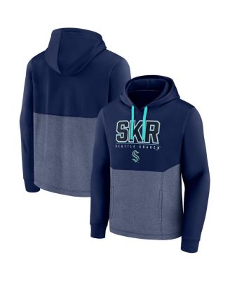 Men's Deep Sea Blue Seattle Kraken Successful Tri-Blend Pullover Hoodie