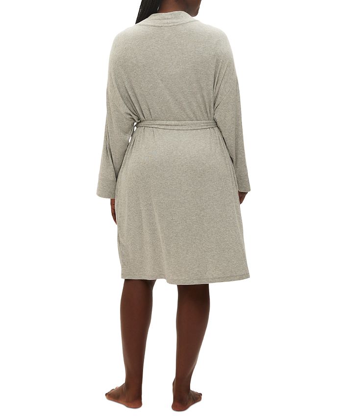GAP Women's Long-Sleeve Ribbed Belted Robe - Macy's