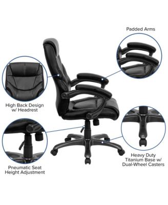 High Back Leathersoft Executive Swivel Ergonomic Office Chair With Arms