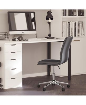 Artemis Mid-Back Armless Home Office Chair With Height Adjustable Swivel Seat And Five Star Chrome Base