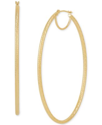 Oval Hoop Earrings in 14k Gold