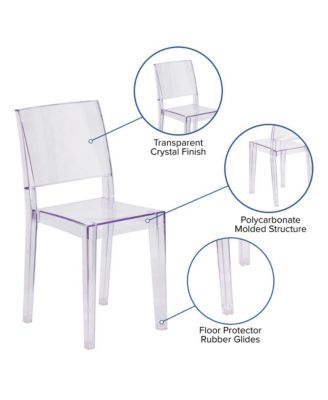 4 Pack Transparent Stacking Side Chair