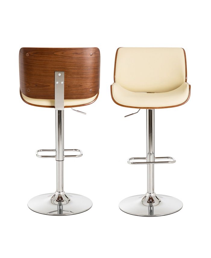 Glitzhome Set of 2 MidCentury Modern Adjustable Height Swivel Bar