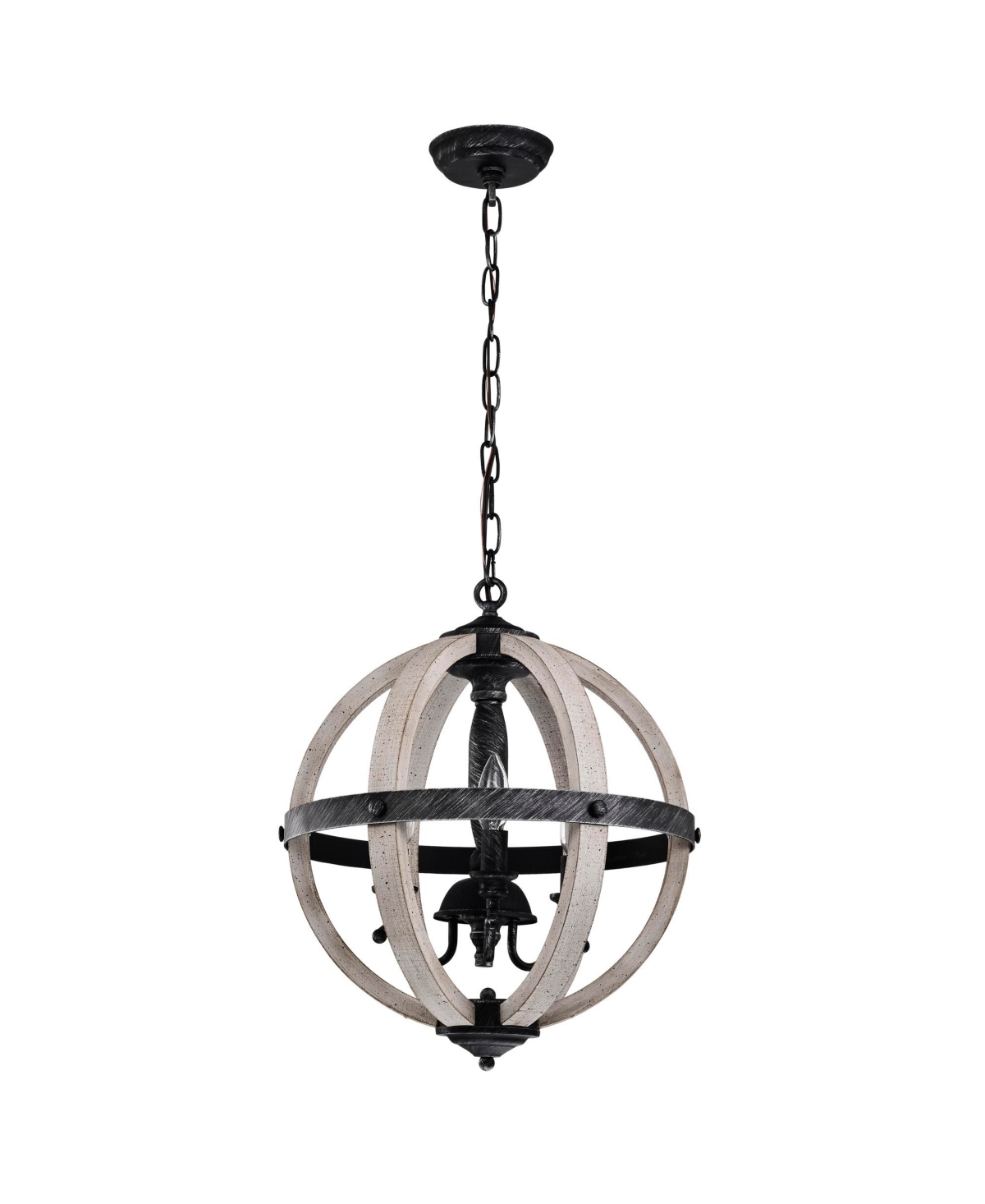 Home Accessories Davi 16" Indoor Finish Chandelier With Light Kit In Weathered Black And Weathered White
