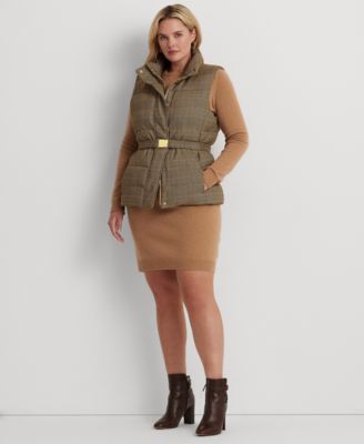 Lauren Ralph Lauren - Plus Size Glen Plaid Tweed Quilted Vest