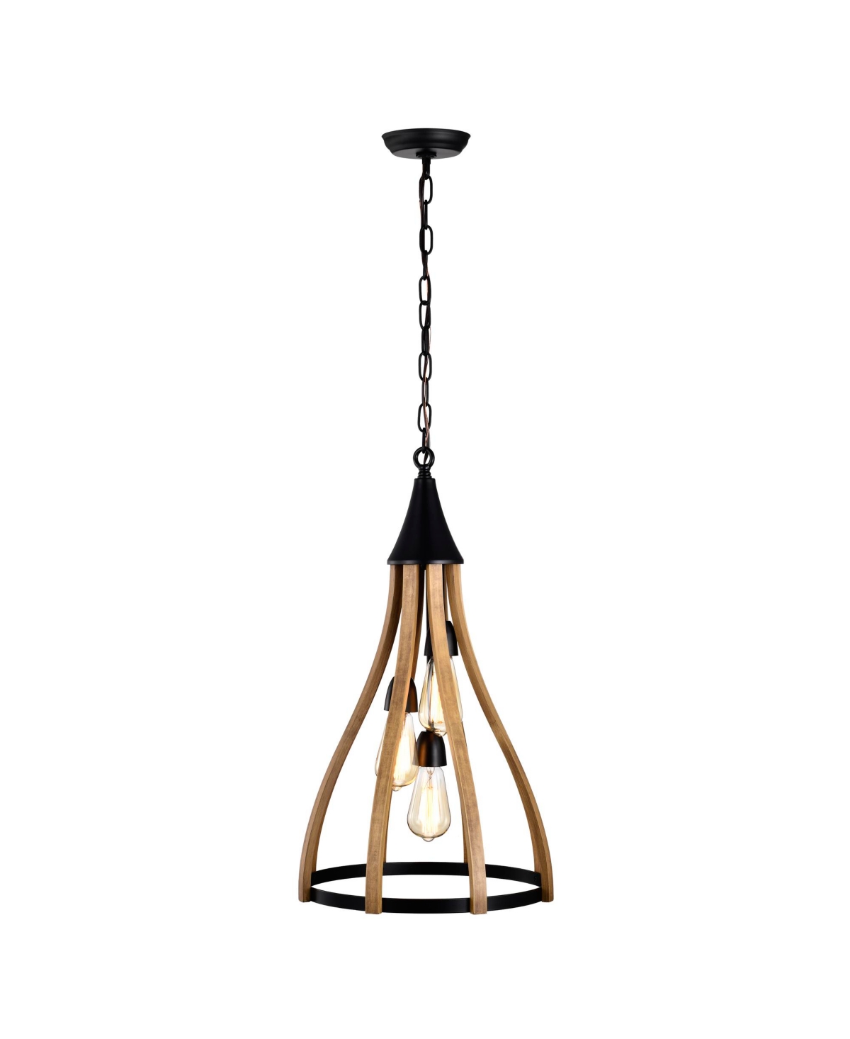Home Accessories Vissenta 15" 3-light Indoor Chandelier With Light Kit In Faux Wood Grain