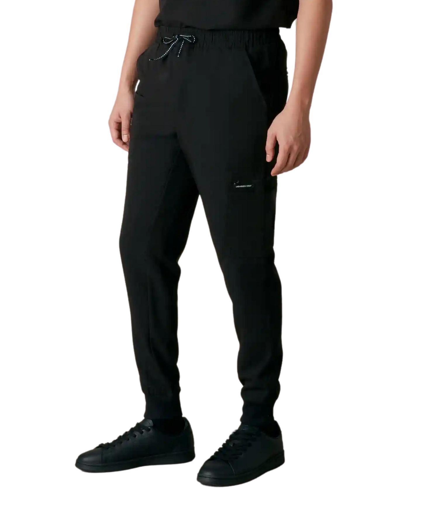 Мужские брюки Members Only London Jogger Scrub Pants for Men, цвет: Чёрный — фото 2