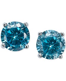 Cubic Zirconia Sterling Silver Stud Earrings, Created for Macy's 