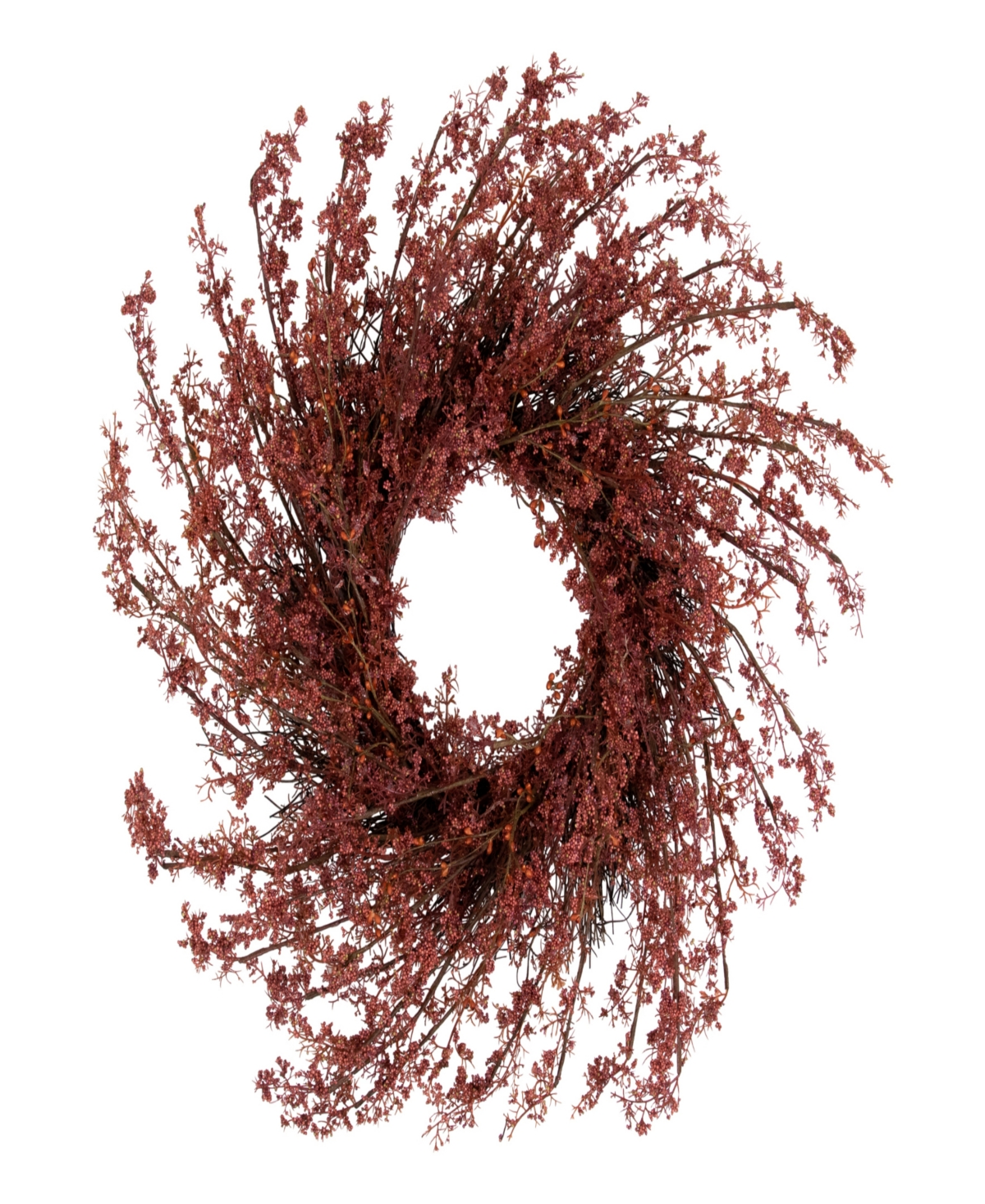 Northlight 24" Autumn Harvest Burgundy Berry Artificial Wreath In Red