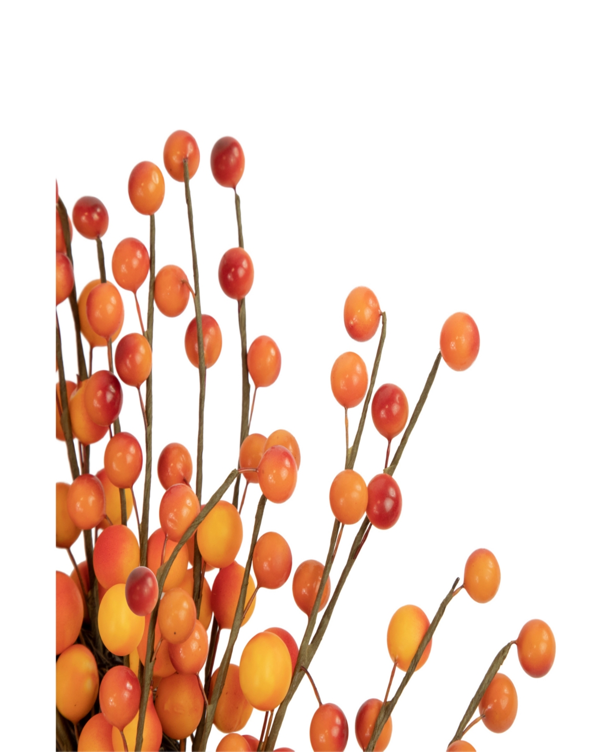 Orange andBerry Artificial Fall Harvest Twig Wreath Unlit - Red