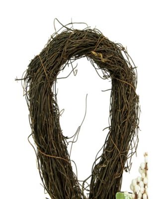 24" Pumpkins and Berries Artificial Fall Harvest Twig Teardrop Swag