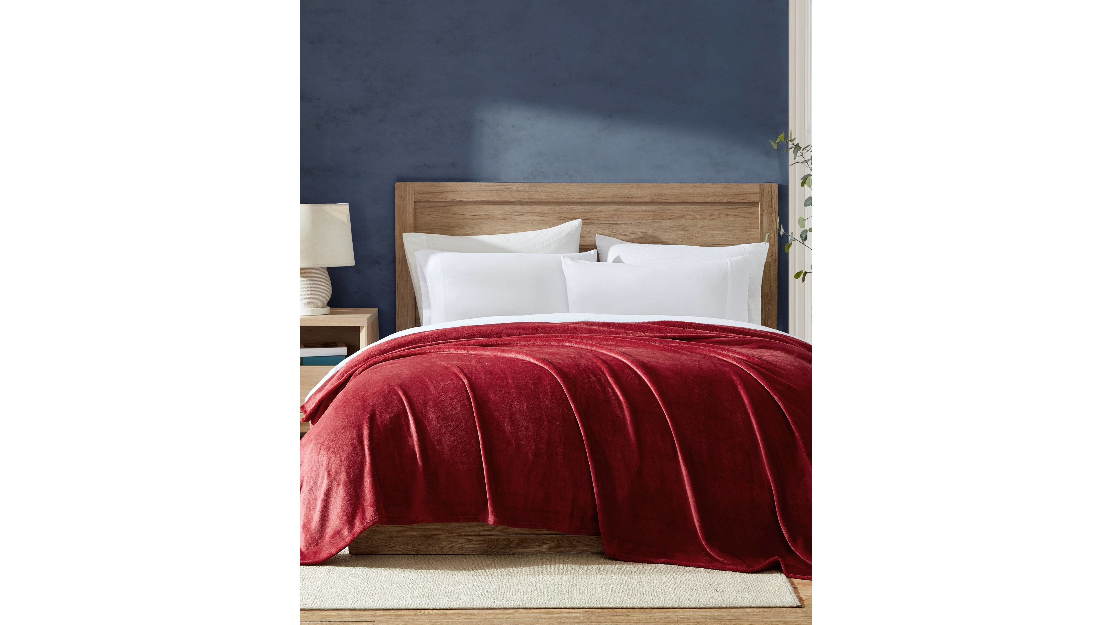 Nautica Solid Ultra Soft Plush Fleece Blanket