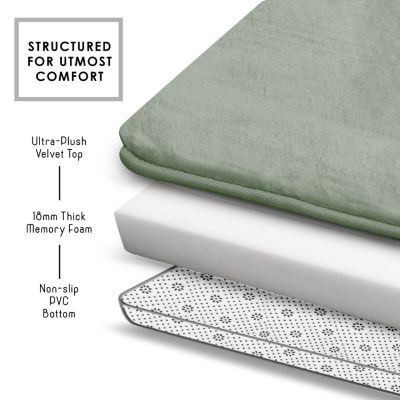 Ultra-Soft Plush Memory Foam Non-Slip Bath Rug, 17" x 24"
