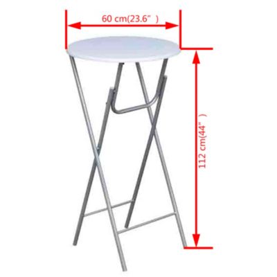 Bar Table Set of 4 Cream MDF Tabletop, Iron Legs Standard