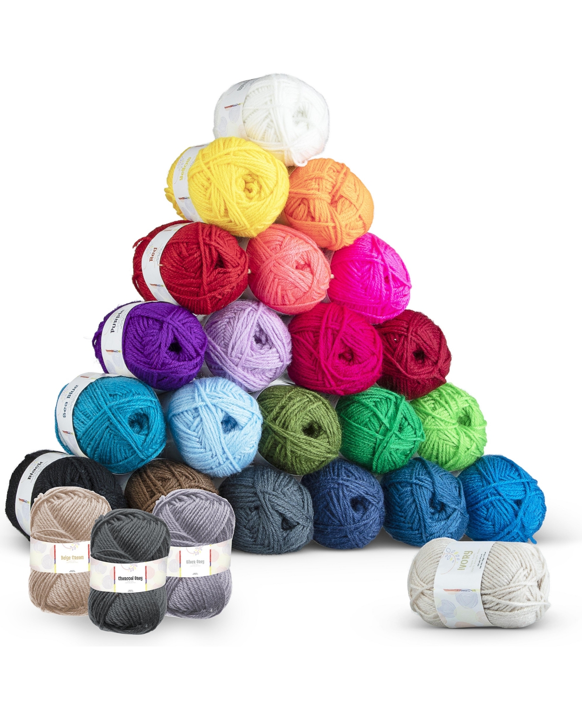 24 Pack of Crochet Yarn Skeins - Assorted Pre-pack