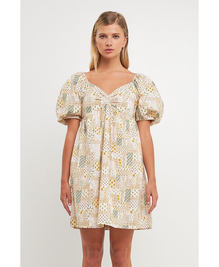 Free the Roses Women's Printed Babydoll Mini Dress Macy's